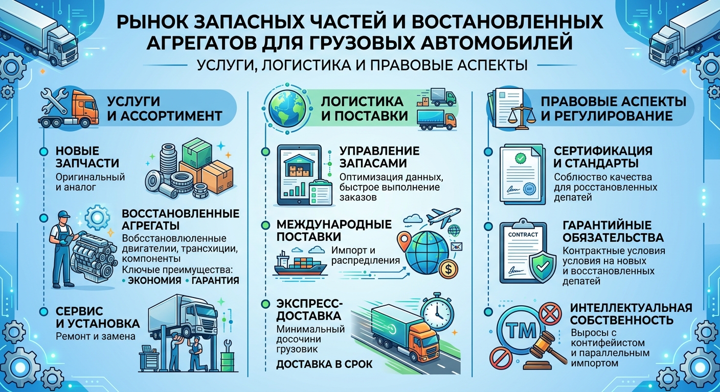 Рынок запасных частей и восстановленных агрегатов для грузовых автомобилей: услуги, логистика и правовые аспекты