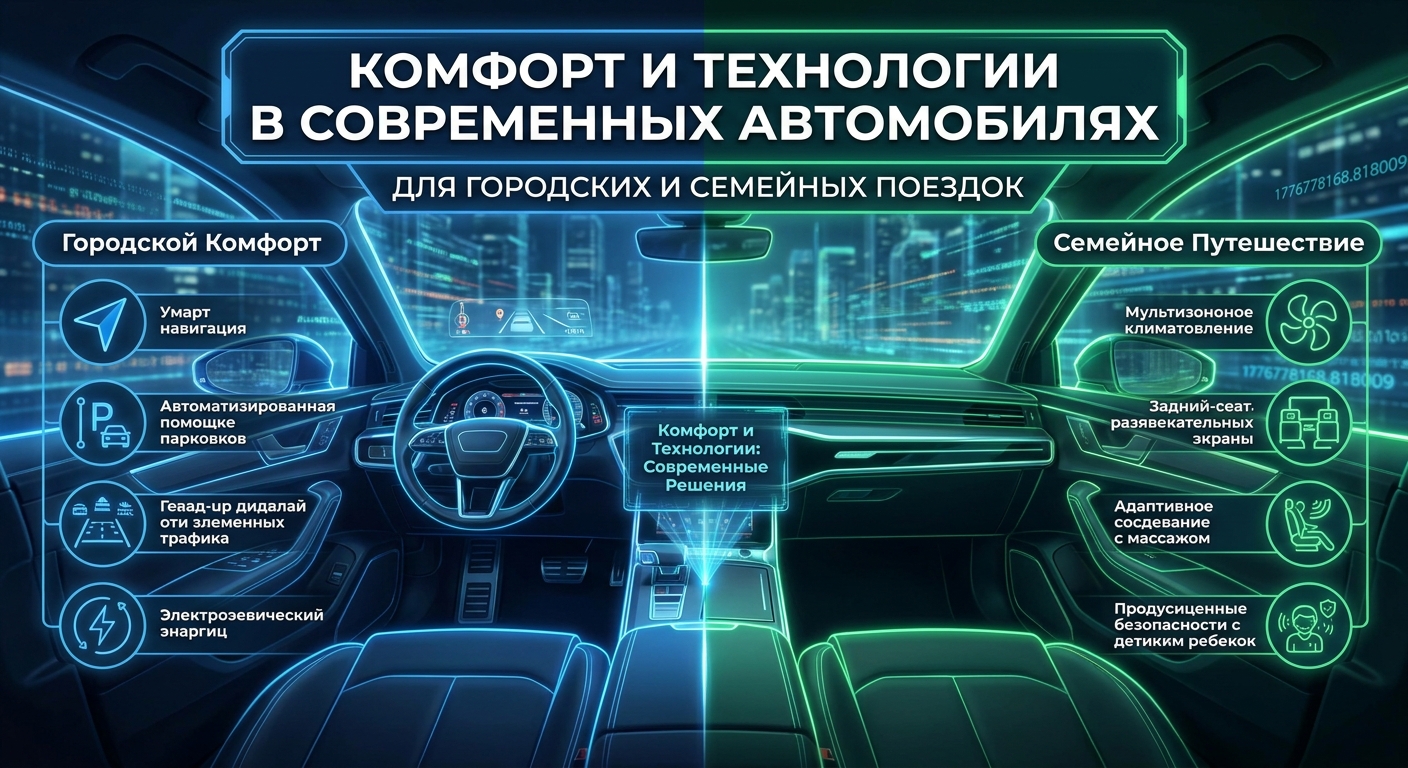Комфорт и технологии в современных автомобилях для городских и семейных поездок