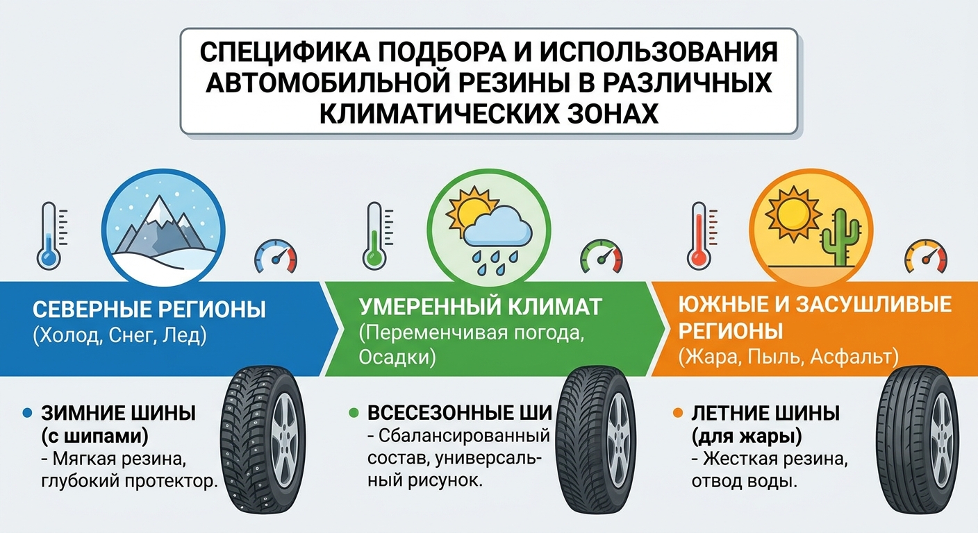 Специфика подбора и использования автомобильной резины в различных климатических зонах