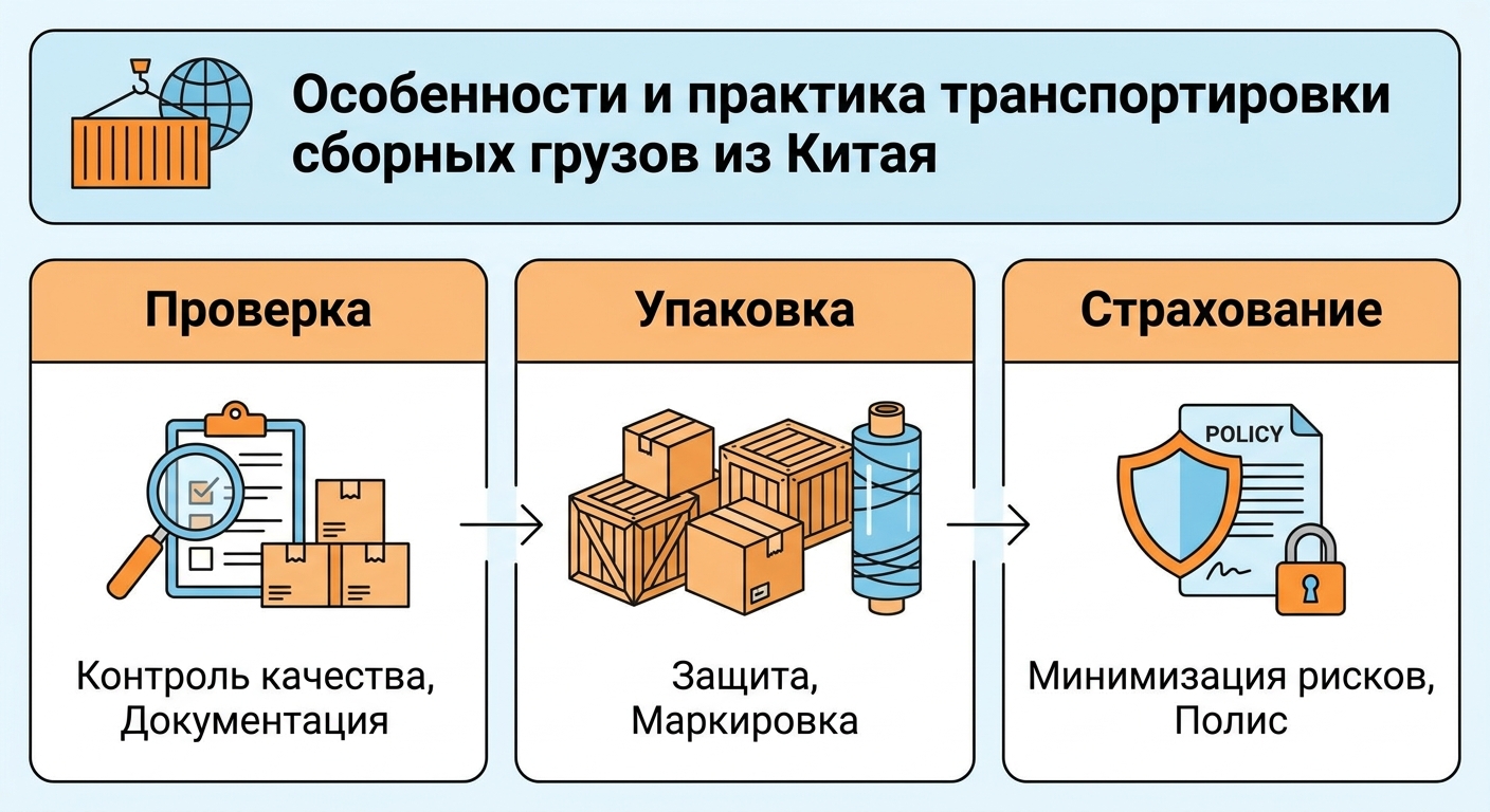 Особенности и практика транспортировки сборных грузов из Китая: проверка, упаковка и страхование